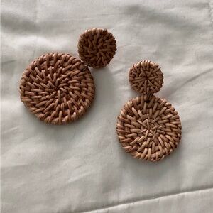Brown Woven Earrings